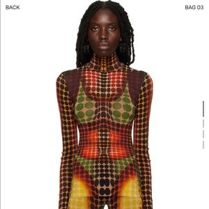 NWT Jean Paul Gaultier Brown Dots Turtleneck Top